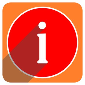 information red flat icon isolated