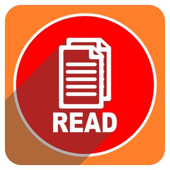 read red flat icon isolated