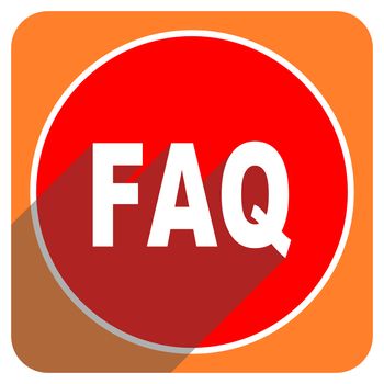 faq red flat icon isolated
