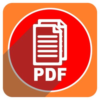 pdf red flat icon isolated,