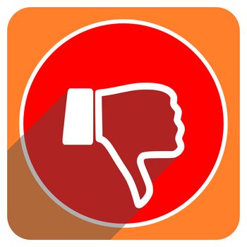 dislike red flat icon isolated