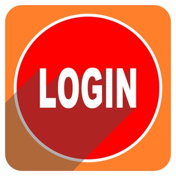 login red flat icon isolated