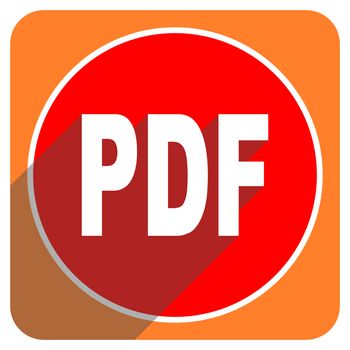 pdf red flat icon isolated