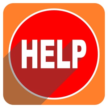 help red flat icon isolated