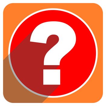 question mark red flat icon isolated