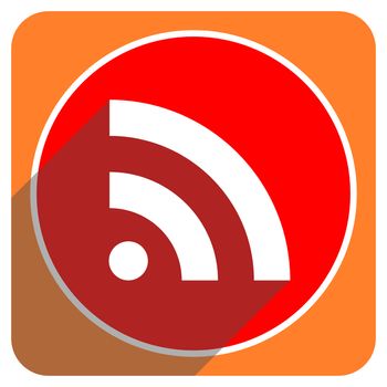 rss red flat icon isolated