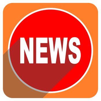 news red flat icon isolated