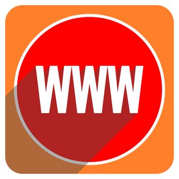 www red flat icon isolated