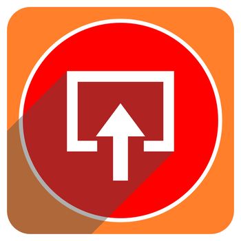 enter red flat icon isolated