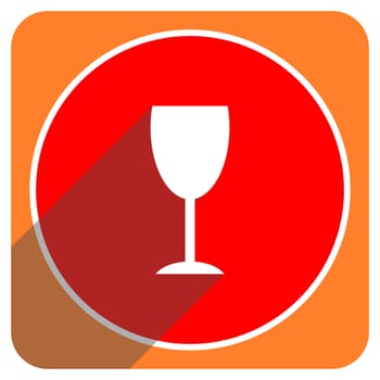 alcohol red flat icon isolated