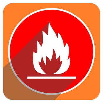 flame red flat icon isolated