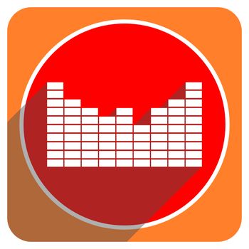sound red flat icon isolated