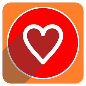 heart red flat icon isolated