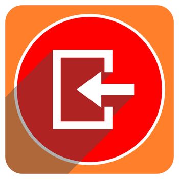enter red flat icon isolated