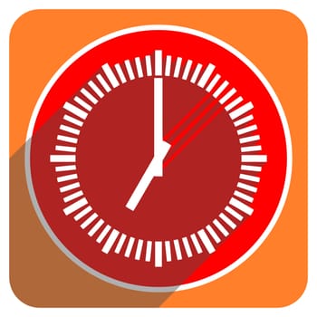 time red flat icon isolated