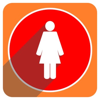 female red flat icon isolated