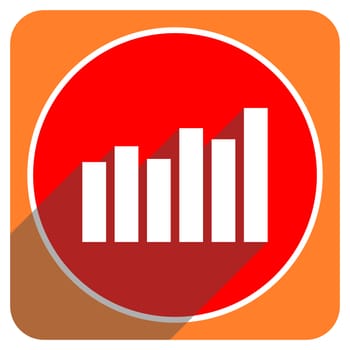 graph red flat icon isolated