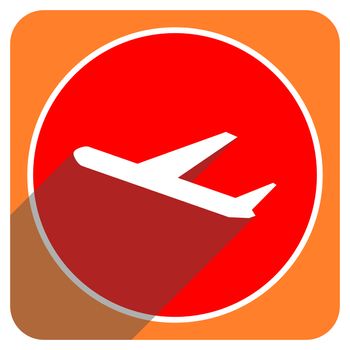 deparures red flat icon isolated