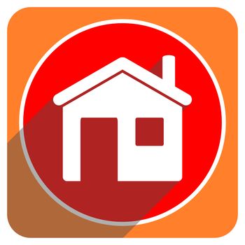 house red flat icon isolated