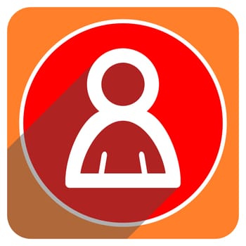 person red flat icon isolated