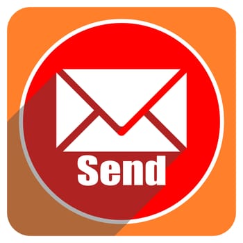 send red flat icon isolated