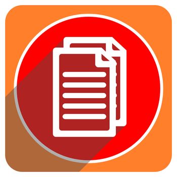 document red flat icon isolated