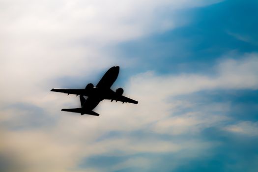 Aircraft takeoff from Catania Airport Sicily