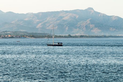 Sailboat in Ionian sea Sicily
