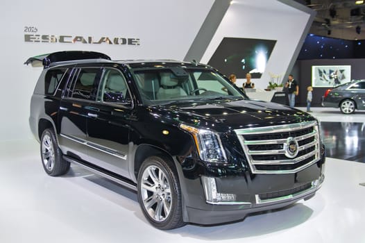 MOSCOW-SEPTEMBER 2: Cadillac Escalade at the Moscow International Automobile Salon on September 2, 2014 in Moscow, Russia