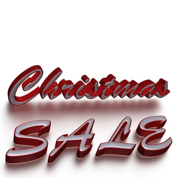 Glossy three-dimensional inscription Christmas Sale as a sign.