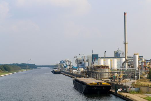 Industry along the Albert Canal in Belgium