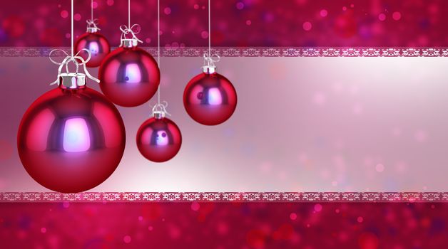 Simple, classic and modern baubles on a flickering background