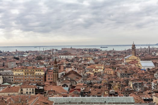 Aerial view of Venice Roofs, Italy