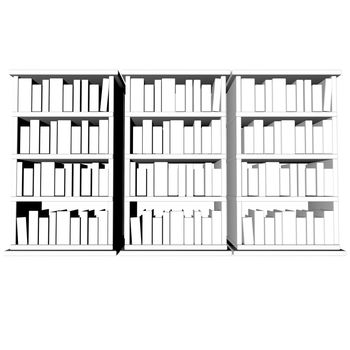 White libraries isolated over white, 3d render