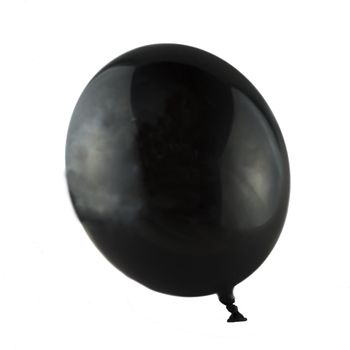 Black balloon isolated over white, square image