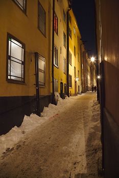 Narrow streets of Stockholm's old town