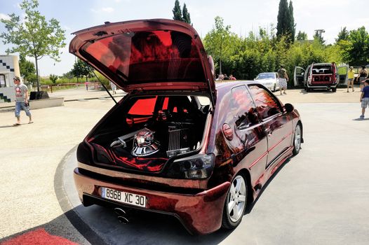 Car tuning exhibition in Saint-Christole-les-Ales in the French department of Gard.