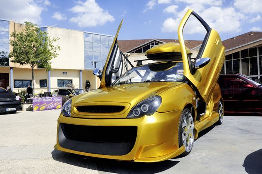 Car tuning exhibition in Saint-Christole-les-Ales in the French department of Gard.