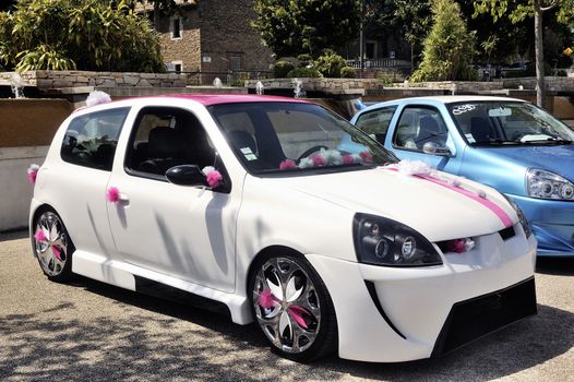 Car tuning exhibition in Saint-Christole-les-Ales in the French department of Gard.