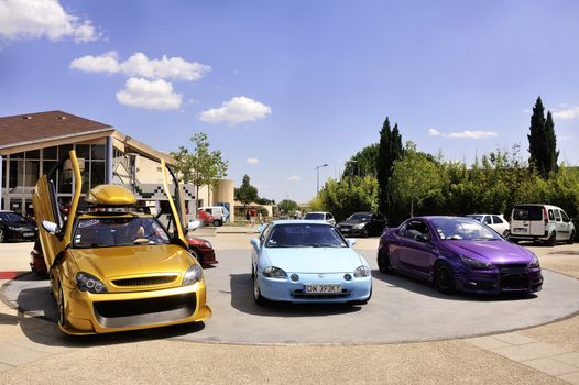 Car tuning exhibition in Saint-Christole-les-Ales in the French department of Gard.