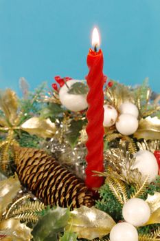 christmas decoration with a candle