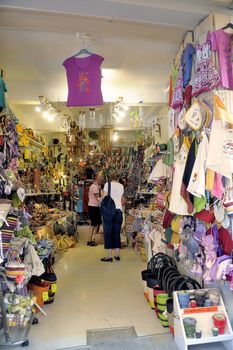 Anduze shop of handicrafts and souvenirs such as small bags of lavender