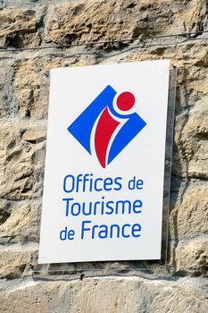 Signaling tourist office in the old village of Vezenobres in the French department of Gard
