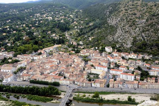 The French town of Anduze located in the department of Gard on the banks of the River Gardon at the foot of the C�vennes.