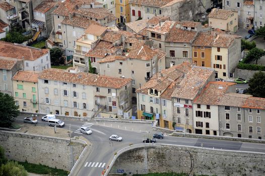 The French town of Anduze located in the department of Gard on the banks of the River Gardon at the foot of the C�vennes.