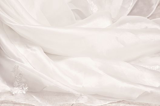 Texture of white wedding gown