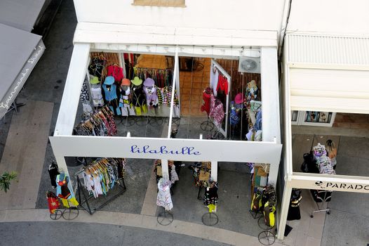 Shop women's fashion view from the bell tower of the church of Saintes-Maries-de-la-Mer.