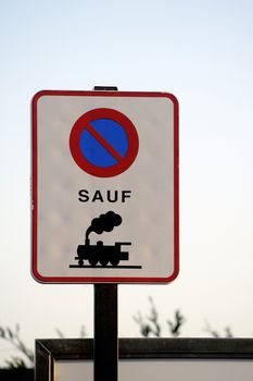 Parking space reserved for the tourist train of Saintes-Maries-de-la-Mer.