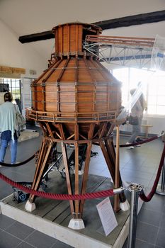 Model of a salt silo once used to load trucks to transport salt and used in corporate saline Aigues-Mortes in Camargue.