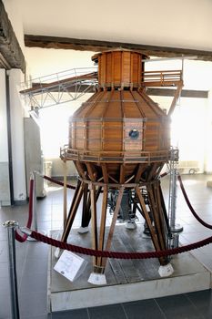 Model of a salt silo once used to load trucks to transport salt and used in corporate saline Aigues-Mortes in Camargue.